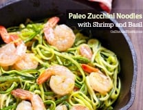 Paleo Zucchini Noodles with Shrimp and Basil - OnDietAndHealth.com