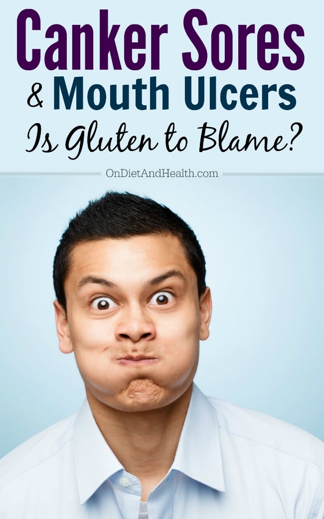 Man blowing out cheeks possibly in pain caused by ulcers
