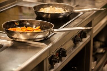 cooking fried foods with oil