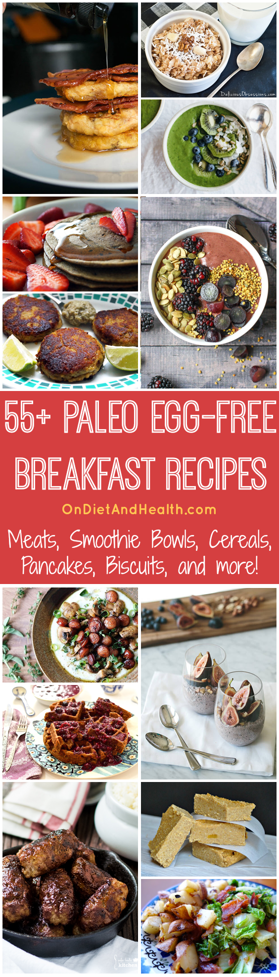 breakfast dishes in a grid pattern