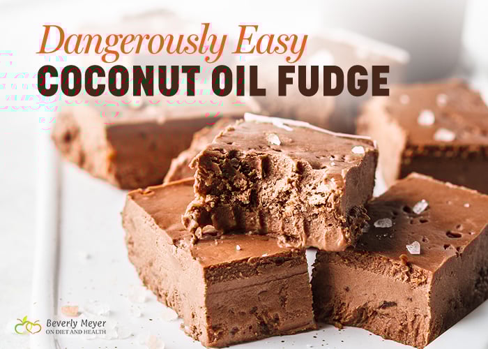 a plate of easy coconut oil fudge