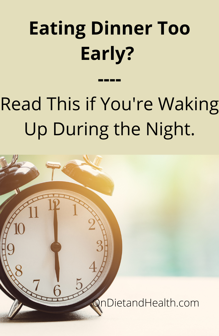 A clock shows 6 PM and the caption asks if you're eating dinner too early